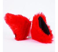 Pair of Plush Ear Decorations for Motorcycle Helmets, Practical and Reliable Accessories to Improve Helmet Aesthetics (Red)