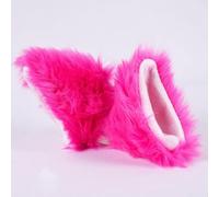 Pair of Plush Ear Decorations for Motorcycle Helmets, Practical and Reliable Accessories to Improve Helmet Aesthetics (Rose Red)