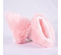 Pair of Plush Ear Decorations for Motorcycle Helmets, Practical and Reliable Accessories to Improve Helmet Aesthetics (Pink)