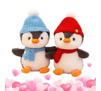 Pair of Plush Penguins - Duo Soft Plush Dolls Romantic Gift Set Animal Companions | Creative Modern Design Birthday Celebration Gift For Couples