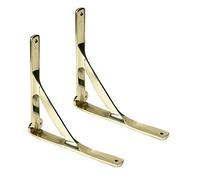 Pair of Polished Brass Stylish Gallows Brackets 21 x 21cm