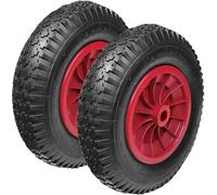 PAIR OF PU 16" Puncture Proof RED Wheelbarrow Wheel Tyre 4.80-8 Wheels