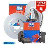 Pair of QH Vented 300mm Front Brake Discs With Brake Pads BDC5527 & BP1503
