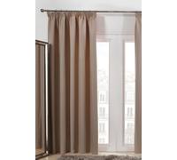 Pair of Ready Made Thermal Pencil Pleat Blackout Curtains OHS Beige 167cm width x 228cm drop