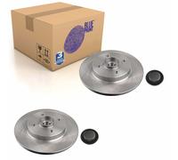 Pair of Rear Brake Disc Inc Wheel Bearing Abs Sensor Ring A Blue Print ADP154305