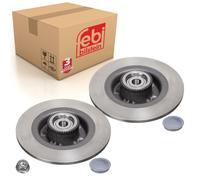 Pair of Rear Brake Disc Inc Wheel Bearing Abs Sensor Ring Axle Nut & Febi 24290