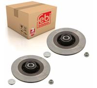 Pair of Rear Brake Disc Inc Wheel Bearing Abs Sensor Ring Axle Nut & Febi 28155