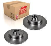 Pair of Rear Brake Disc Inc Wheel Bearing Abs Sensor Ring Axle Nut & Febi 38305