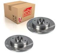 Pair of Rear Brake Disc Inc Wheel Bearing Fits CITROEN Febi 106351
