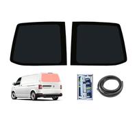 Pair of Rear Door Glass Windows in Dark Tint with Adhesive Kit and Knock on Trim VOY1631#KIT2
