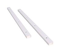 Pair of Rok Hardware Side Mounted 11-1/4" (285.5mm) Screw-On, Plastic Drawer Rails/Guide Rails with 3/4" Extension, for Drawers with 21/32" (17mm) Groove, White Finish, D10751034