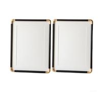 Pair of rounded corner photo frames for calligraphy and painting display, designed for multiple display options, inner size 10.2x15.2cm (Black)