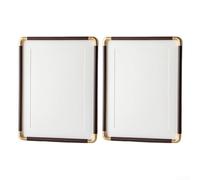 Pair of rounded corner photo frames for calligraphy and painting display, designed for multiple display options, inner size 10.2x15.2cm (Walnut)