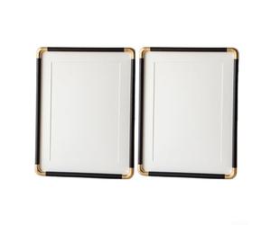 Pair of rounded corner photo frames for calligraphy and painting display, designed for multiple display options, inner size 10.2x15.2cm (Black)