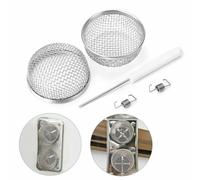 Pair of RV Vent Screens with Stainless Steel Mesh for Furnace and Water Heater Vents, Designed to Prevent Flying Insects and Rodents from Entering
