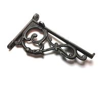 Pair of Shelf Brackets Decorative Lipped Ant Iron 100 x 150mm / 6″ x 4″