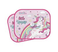 Pair of Side Curtains for Car 44 x 35 cm Unihorn with Suction Cup Application with UV Protection Over 97%