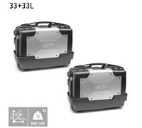 Pair of Side Motorcycle Cases 33L in Technopolymer, Monokey | Kappa KGR33PACK2