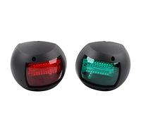 Pair of Signal Lamp Spherical Red Green LED Boat Navigation Light DC12V 24V 3W Marine Navigation Light for Pontoon Yacht Fishing Boat Speed Boat (Negro)