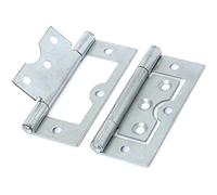 Pair of Silver 75mm/3" Flush Door Hinges