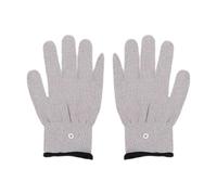 Pair of Silver Fiber Electrode Gloves with Lead Wires, Conductive Massage Gloves for TENS Machine, Anti-Static Therapy for Hand Pain Relief, Arthritis, and Muscle Recovery (Gray L)