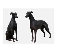 PAIR of Sitting & Standing Greyhound Ornaments | Elegant Sculptures