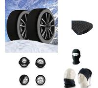 PAIR OF SNOW SOCKS FOR TIRES 255/45 R20 CIRCLE 20 MEASURE XL APPROVED SNOW SOCKS ROAD SAFETY DEVICE FOR CARS, SUVS, 4X4, VANS, CAMPERS ANTI-SLIP ON ICE, SNOW