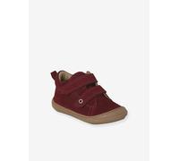 Pair of Soft Leather Boots for Babies, Designed for First Steps bordeaux red