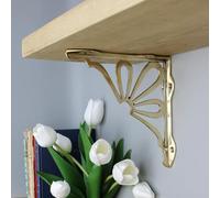 Pair of Solid Brass Daisy Shelf Brackets - 180mm x 180mm