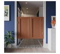 Pair of Solid Wood Saloon Swinging Doors, Western Cowboy Dutch Doors with Metal Hinges and Auto Close, Parlor Butler Door Room Divider for Kitchen, Counter Entrances(Brown,110x90cm(43.3x35.4in))