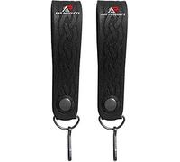 Pair of Sporran Suspenders Black Leather Celtic Embosed Design with Heavy Hooks