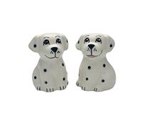 Pair of Spotty Dog Salt & Pepper Shakers - Cute Ceramic Tableware Cruet Set - White and Black - 6.5cm