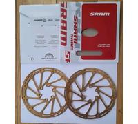 Pair of SRAM Bike Rotors Avid Gold 6 bolt 160mm Lightweight 105gm each.