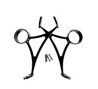 Pair of Stainless Steel Grade Bar & Floor Mount Combination Foot Rail Bracket/Tubing ，2" Dia.Solid Bar Mount Foot Rail (Mat Black Finish)