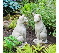 Pair Of Standing Cats Gatepost Garden Ornaments