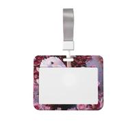 Pair of Swans in The Lake Sliding Id Badge Holder Hard Plastic Work Card Case Name Tag Protector for Nurses Office