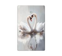 Pair of Swans Romantic Single Toggle Blank Wall Plate Light Switch Cover Decorative 1 Gang for Kitchen Room Bathroom Size 11.4x7cm