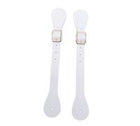 Pair of Synthetic Leather Spur Straps Adjustable Length 22cm Long Western Cowboy Spur Holder for Equestrian (Brown) (Black) (White)