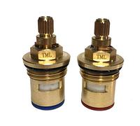 Pair of Tap Magician Replacement Ceramic Disc Quarter Turn Tap Cartridges (Pair) 20 Teeth BSP 1/2" SUPPLIED WITH SOLID BRASS SCREWS (VR01)