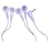 Pair of Tens Electrode Lead Wires 3.5mm with 4 Stud/Snap Connectors