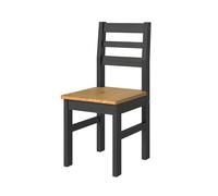 Pair of Corona Ladder Back Dining Chairs - Waxed Pine Wood - Grey or Black