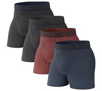 Pair of Thieves 4 Pack Mens Boxer Briefs - Soft, Stretchy, Moisture-Wicking Underwear for Men - All-Day Comfort and Support, Black/Navy, L