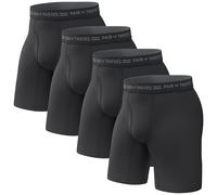 Pair of Thieves Every Day Kit Soft Cotton Long Boxer Briefs for Men, Black/Grey, L