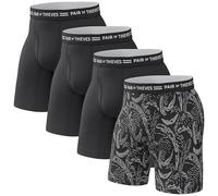Pair of Thieves Men Every Day Kit Long Boxer Briefs | Underwear for Men | Soft, Tagless, Cotton Blend | Moisture Wicking, Black/White, XXL