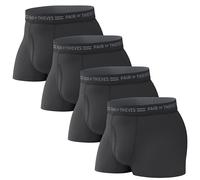 Pair of Thieves Men Every Day Kit Trunks | Underwear for Men | Soft, Tagless, Cotton Spandex Blend | Moisture Wicking, Black/Grey, S