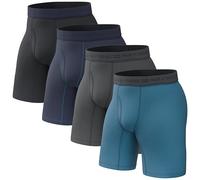 Pair of Thieves Men’s Long Boxer Briefs - Soft, Breathable, Quick Dry Underwear with 4-Way Stretch - Multi-Pack, Navy, M