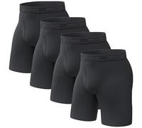 Pair of Thieves Men’s Long Boxer Briefs - Soft, Breathable, Quick Dry Underwear with 4-Way Stretch - Multi-Pack, Black 2.0, Medium