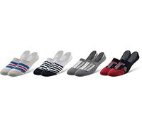 Pair of Thieves Men’s No Show Liner Socks, 4 Pack, Low-Cut Invisible Socks with Silicone Gripper, AMZ Exclusive, White/Black/Grey, One Size