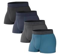 Pair of Thieves Men’s Trunks Underwear (4 Pack) - Everyday Kit Cotton Trunks For Men, Navy, M