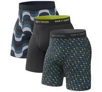 Pair of Thieves Men Super Fit Long Boxer Briefs | Underwear for Men | Lightweight, Soft, 4-Way Stretch | Moisture Wicking, Black/Navy/Lime, M